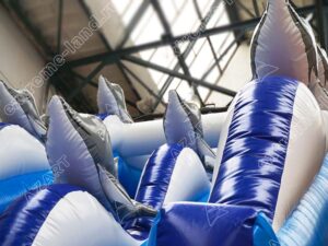 Надувной батут горка «Дельфины» с барьером
